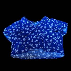 blue flower crop top